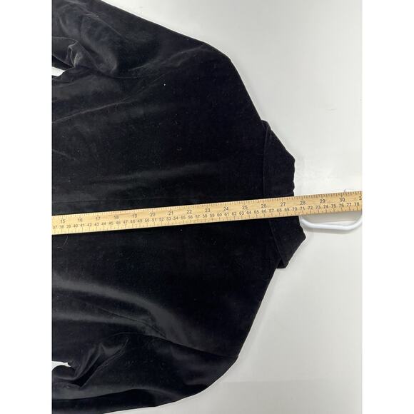 Banana Republic Womens Blazer Size 12 Black Velour Two Buton Up Lined Collared - Picture 12 of 13